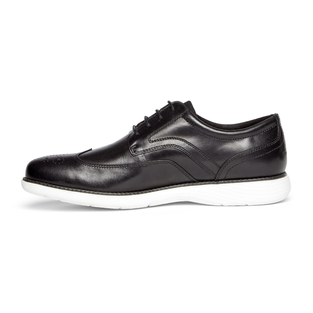 Rockport Mens Garett Wingtip - Oxfords Black/White - OKP013765